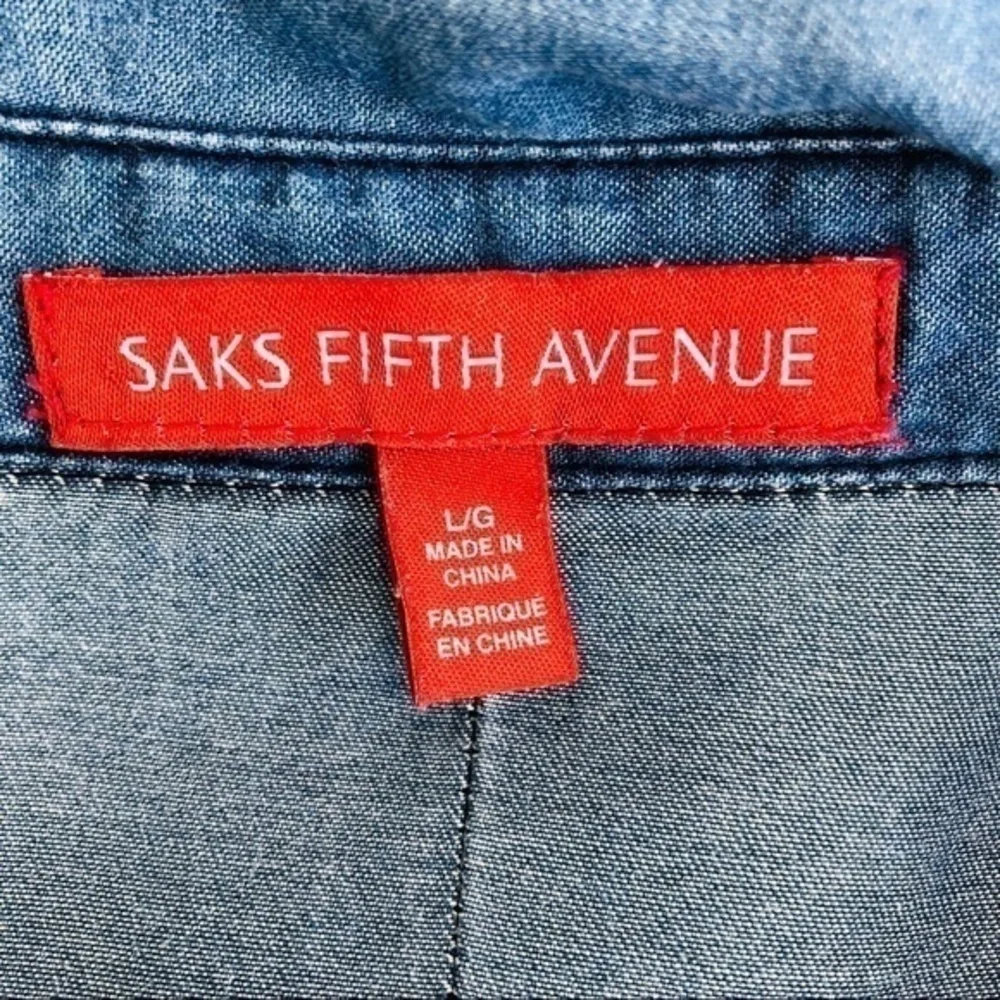 Saks fifth avenue button down denim shirt